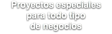 Proyectos especiales para todo tipo de negocios 