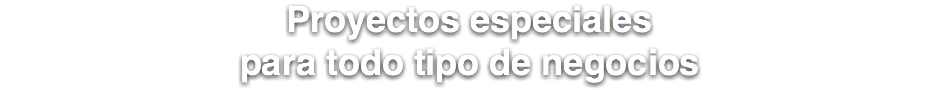 Proyectos especiales para todo tipo de negocios 